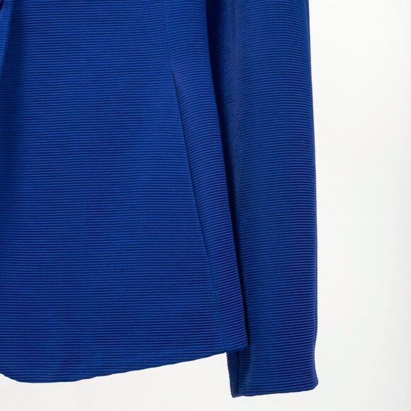 Giorgio Armani Cobalt-Blue Ribbed-Knit Blazer - Picture 5 of 11